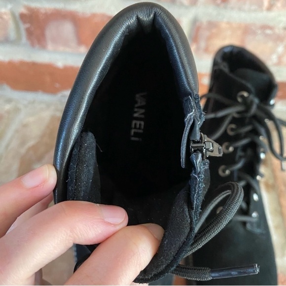Vaneli Narrow Suede Zipper Ankle Lace Up Boots - Picture 8 of 9